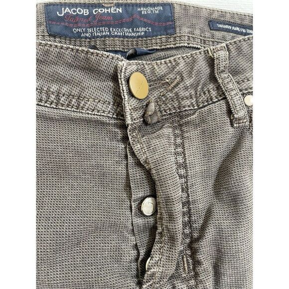 Jacob Cohen Style 688 Denim Jeans Brown Gray Mens Tag Size 33” Actual 32x28 - Picture 5 of 14